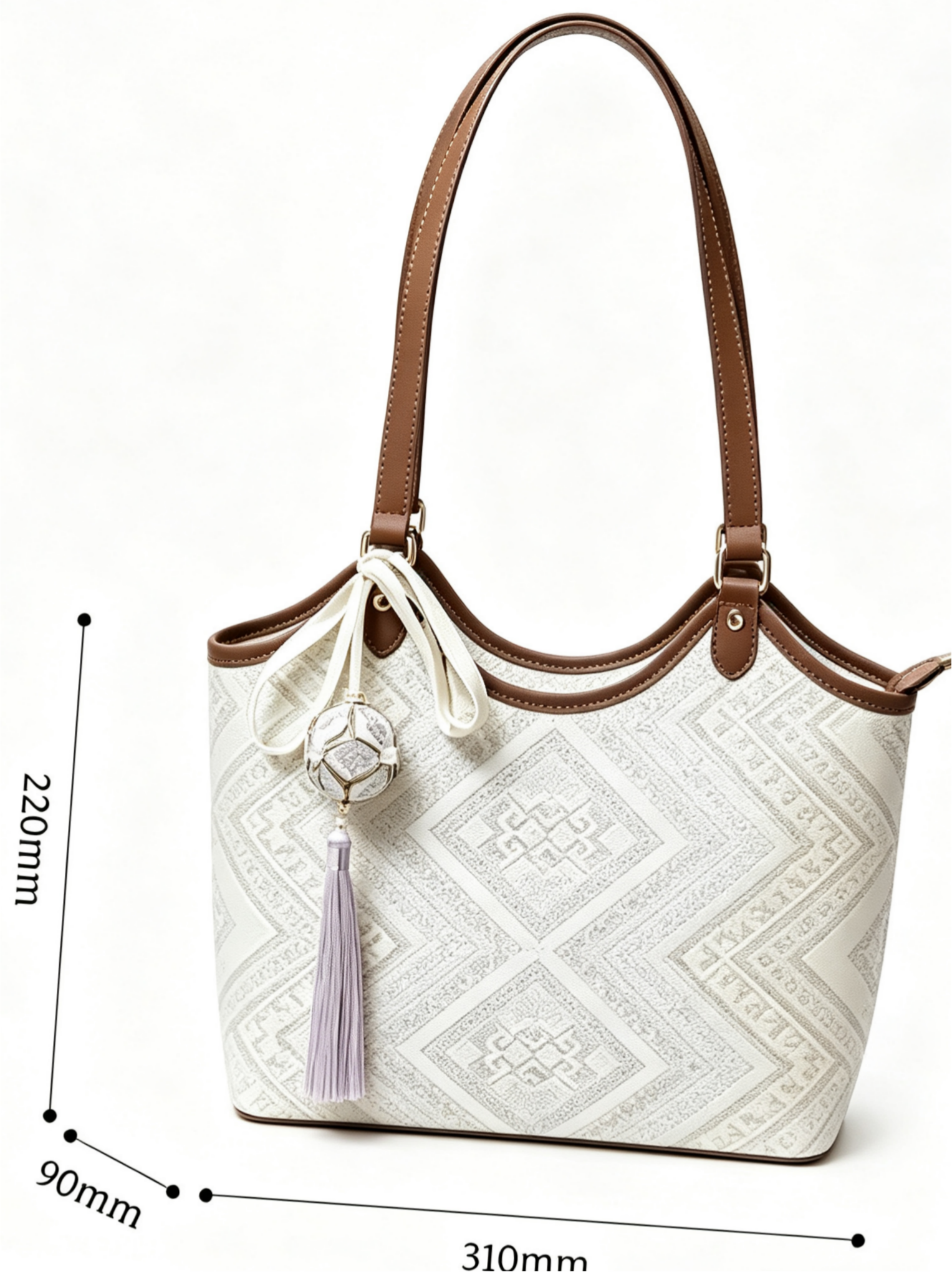Scalloped Medium Tote Bag - Image 7