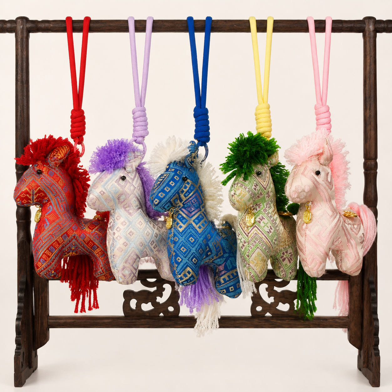 Colorful Zhuang Brocade Bag Charm