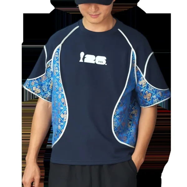 Zhuang Brocade-Panel Sports T-Shirt wholesale