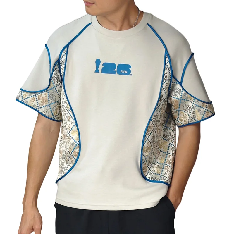 Zhuang Brocade-Panel Sports T-Shirt wholesale