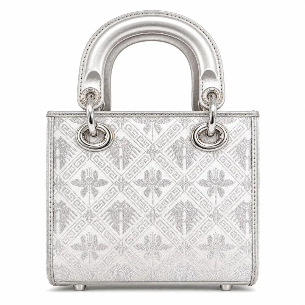 Zhuang Brocade Lady Handbag - White wholesale bag