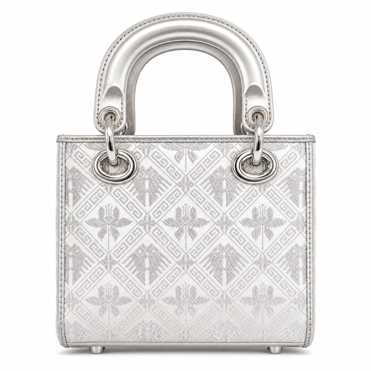 Zhuang Brocade Lady Handbag - White wholesale bag