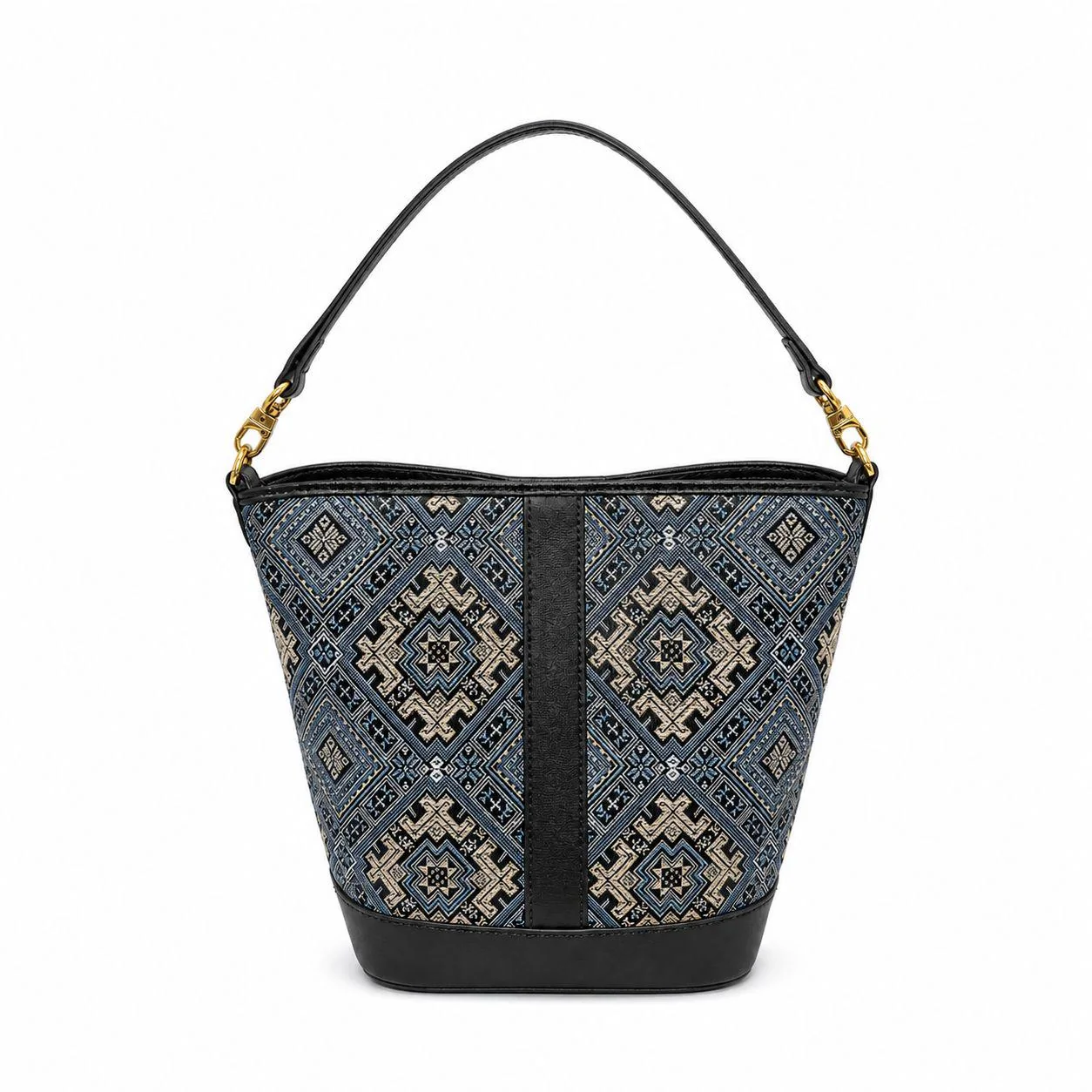 Blue Zhuang Brocade Bucket Bag wholesale handcrafted bag