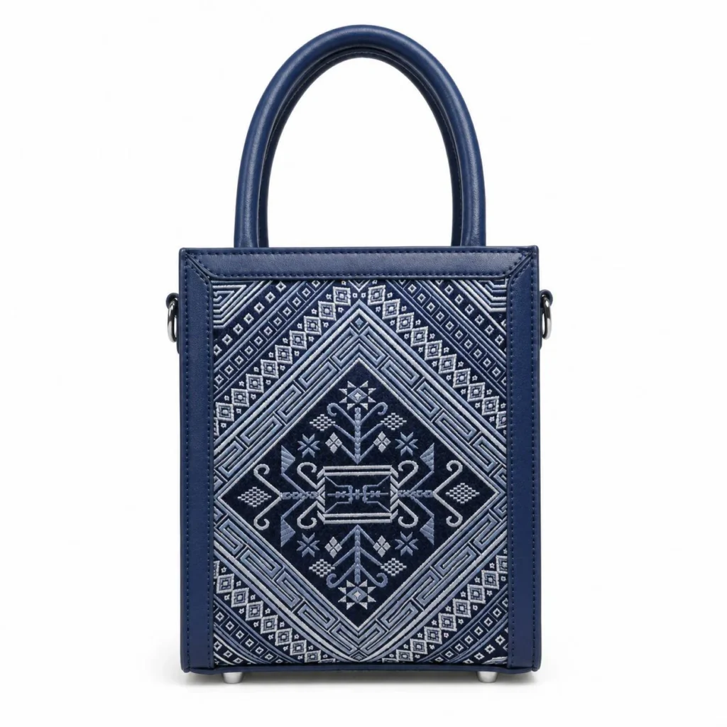 Deep Blue Mulberry Silk Mini Tote Bag wholesale handcrafted bag
