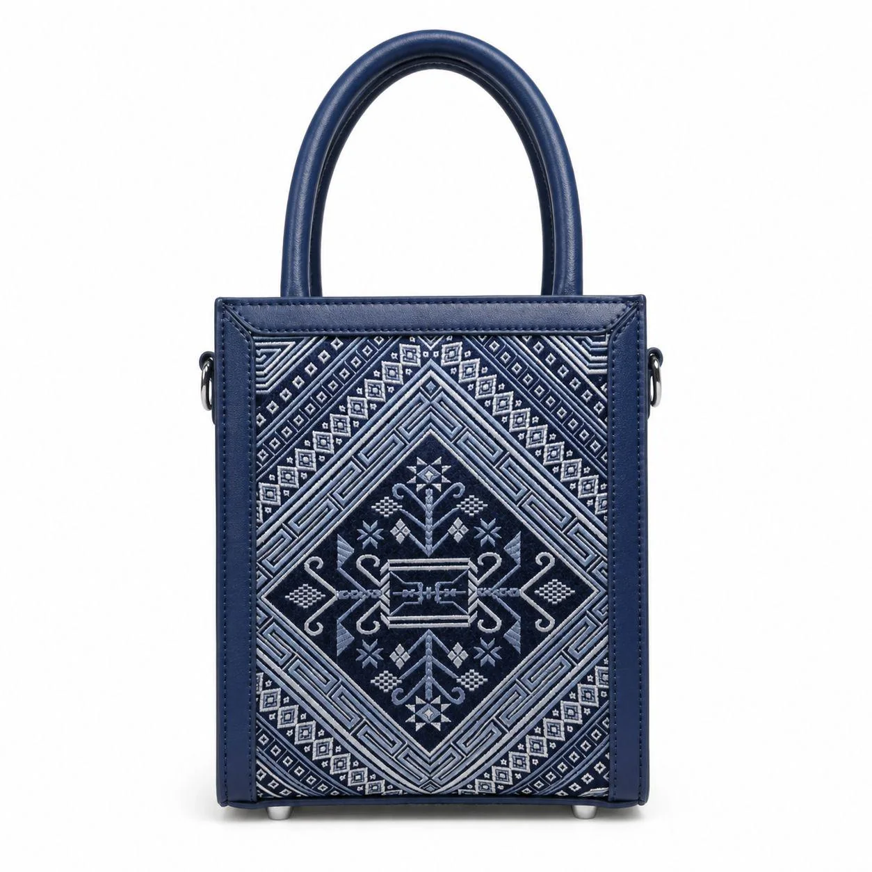 Deep Blue Mulberry Silk Mini Tote Bag wholesale handcrafted bag