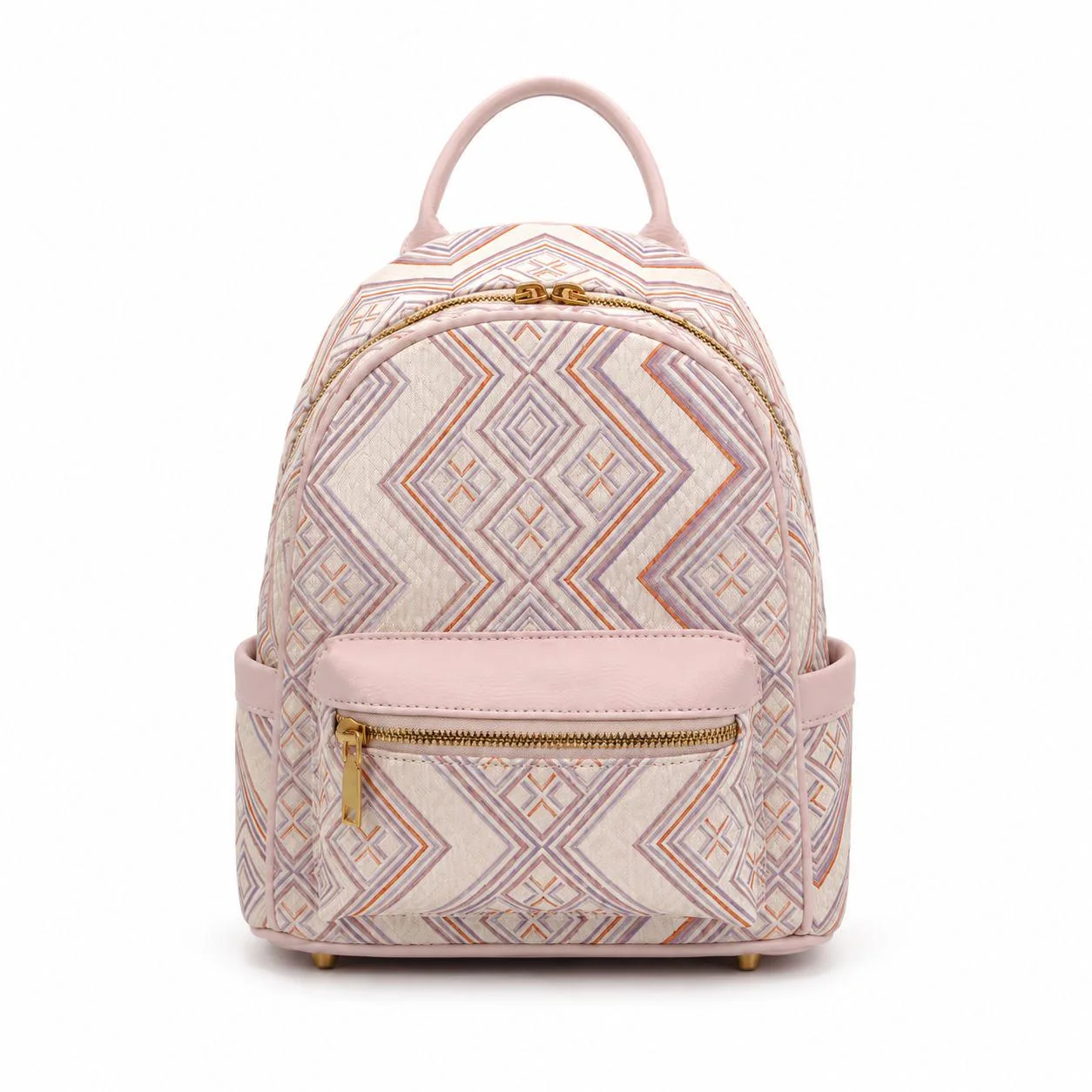 Zhuang Brocade Leather Backpack - Pink wholesale bag
