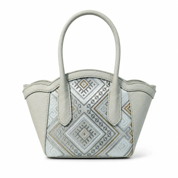 Zhuang Brocade Leather Wing Tote Bag - White wholesale bag