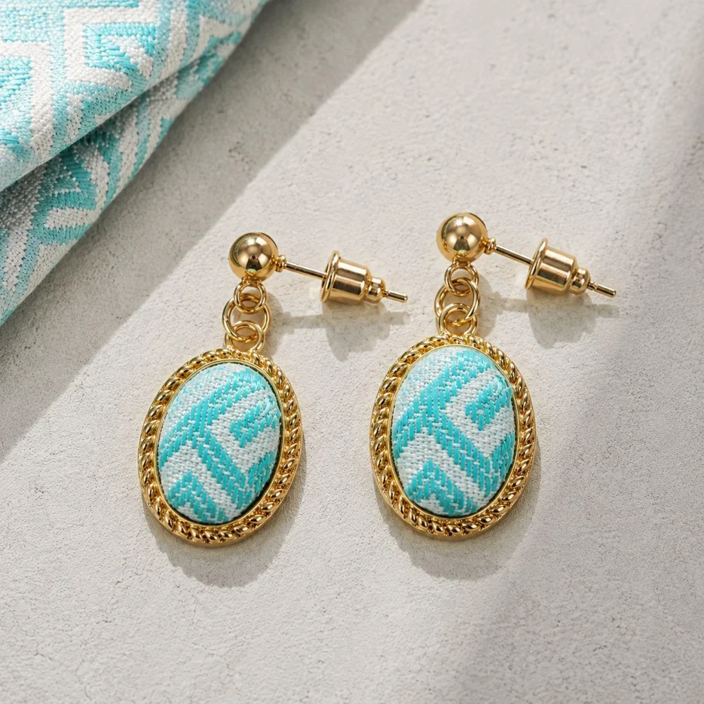 Blue Oval Drop Earrings wholesale earrings