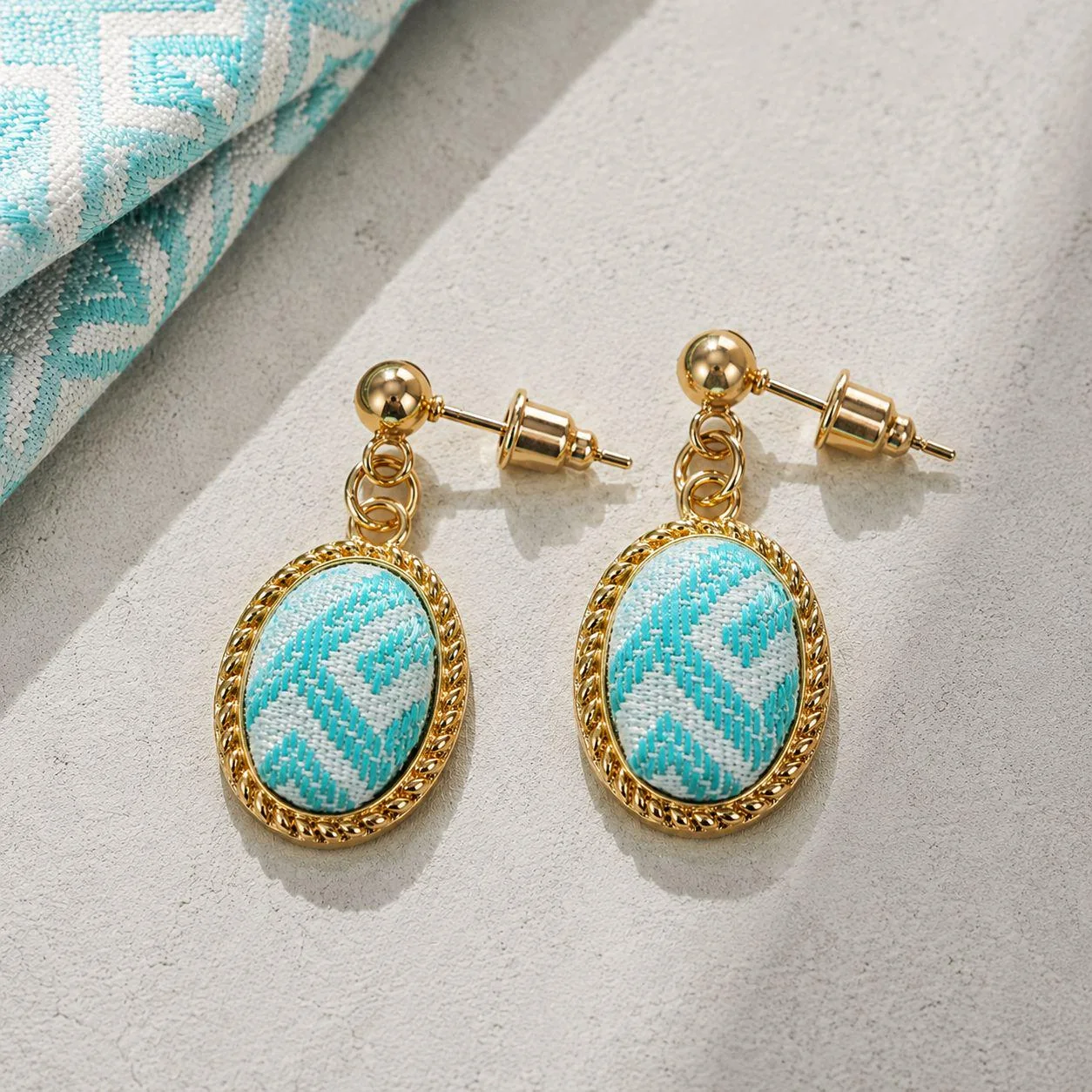 Blue Oval Drop Earrings wholesale earrings
