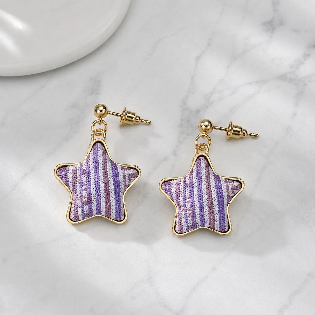 Purple Star Drop Earrings wholesale earrings