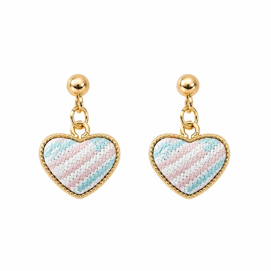 Blue and Red Heart Drop Earrings wholesale earrings