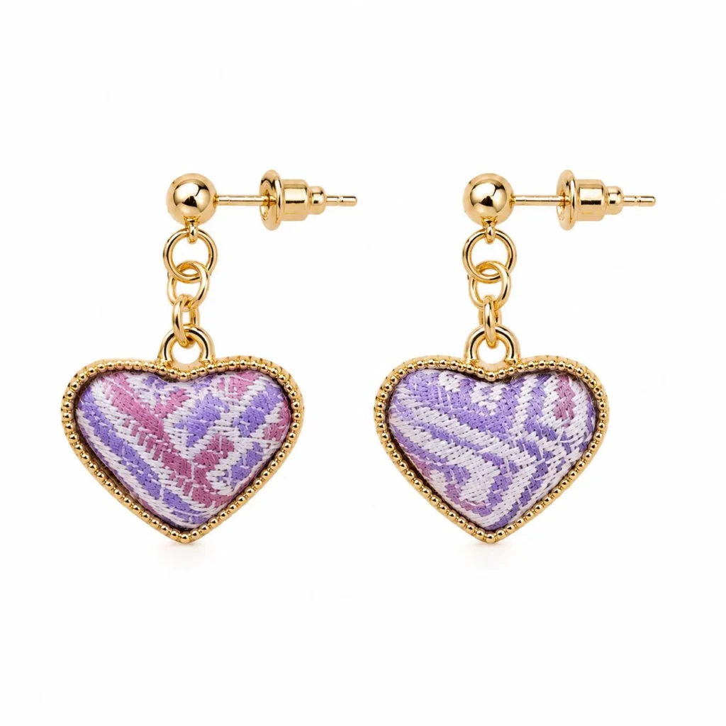 Purple Heart Drop Earrings wholesale earrings