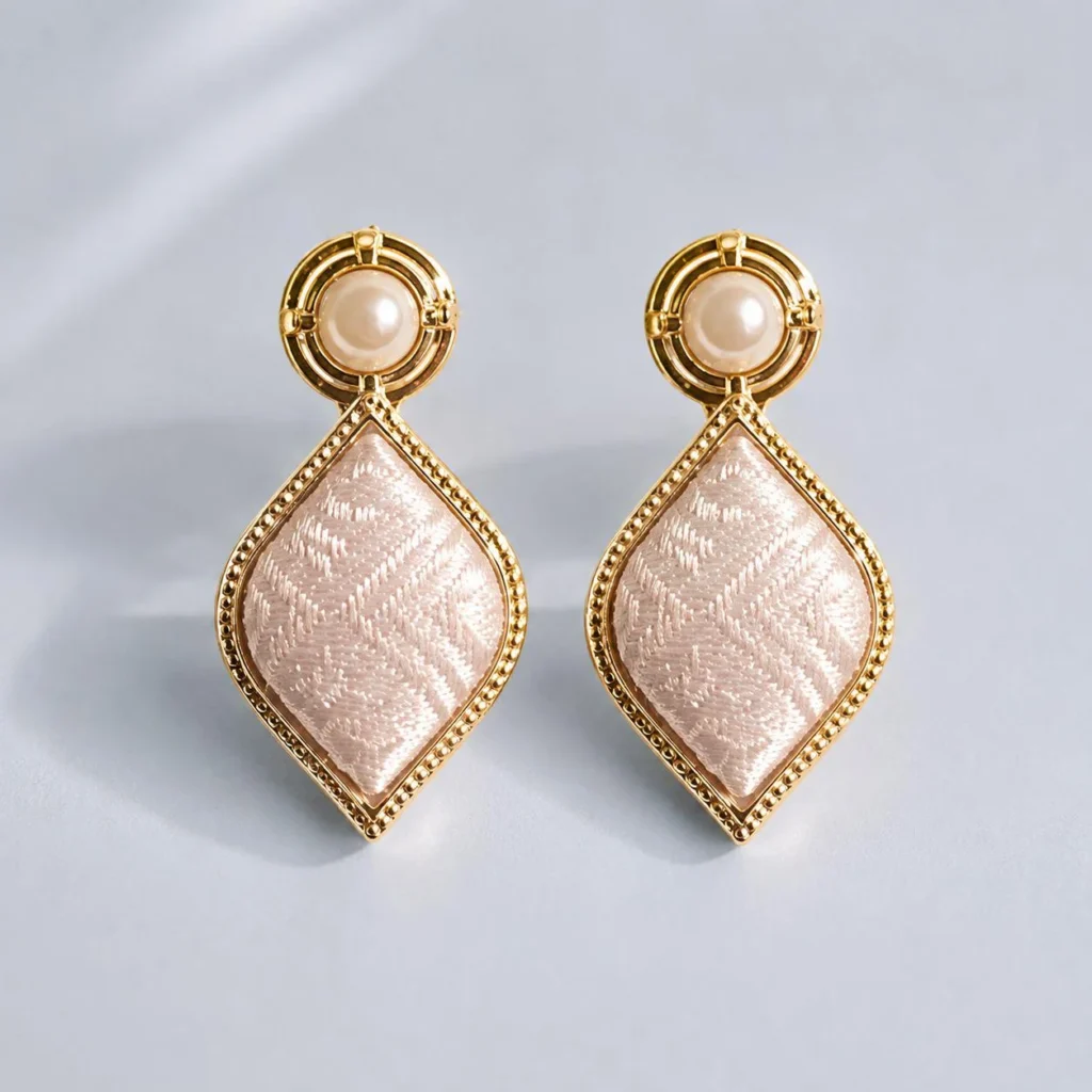 Pink Diamond-Shaped Drop Earrings wholesale earrings