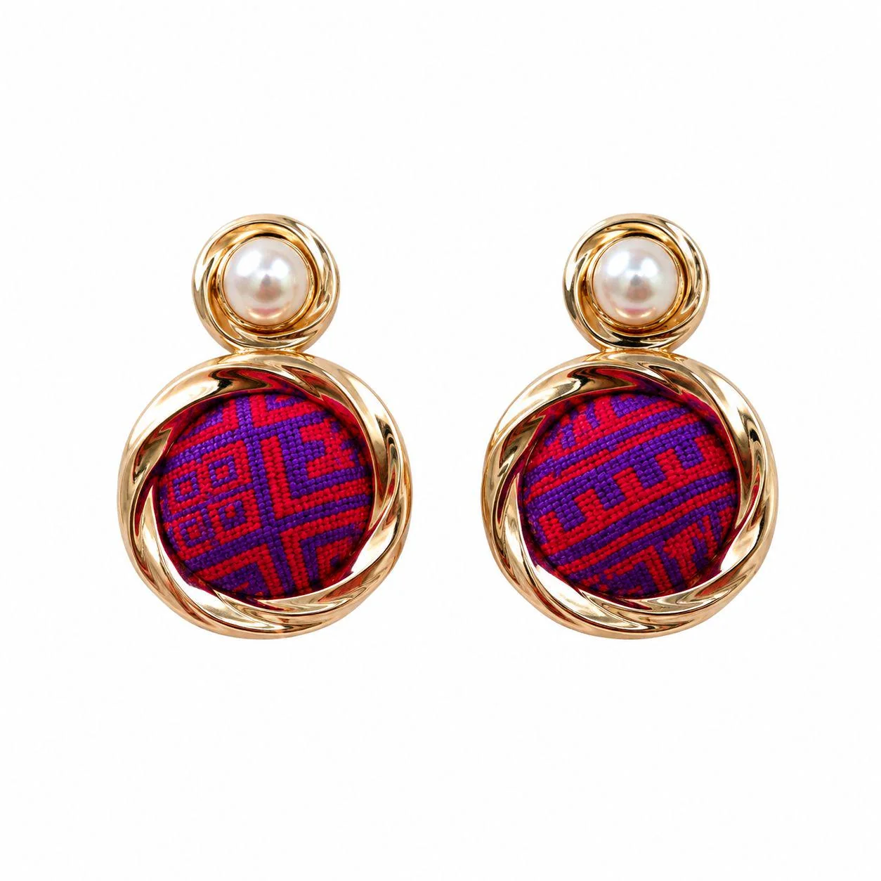 Red Round Drop Earrings wholesale earrings