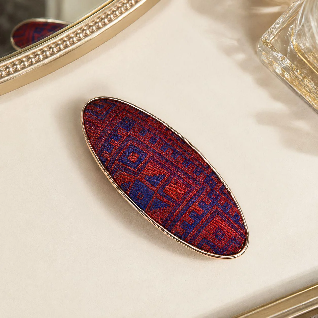 Zhuang Brocade Hair Clip Collection - Oval wholesale hair clip