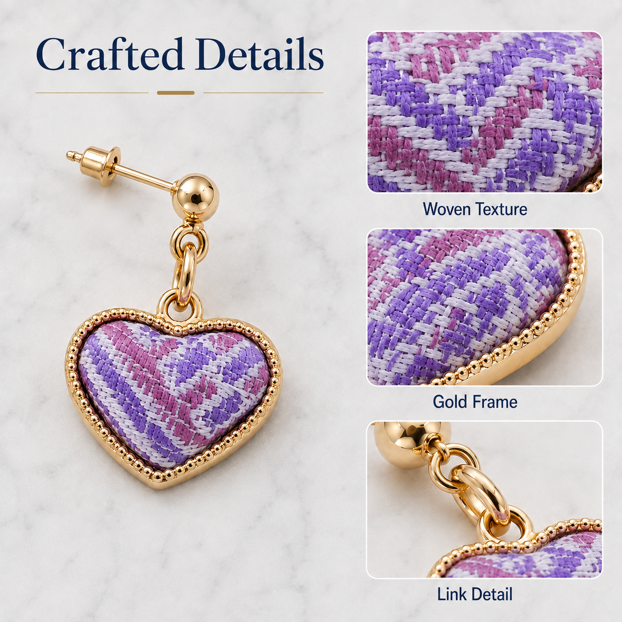 Close-up of geometric brocade craft details