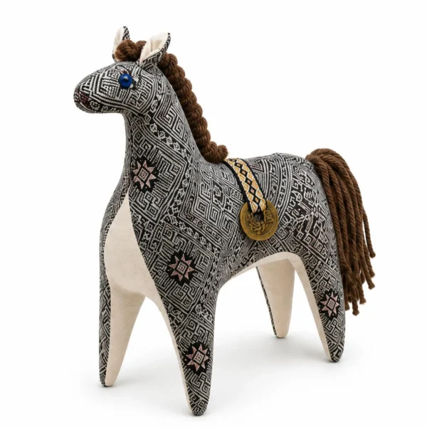 Wholesale Handcrafted Brocade Horse Ornament - Black