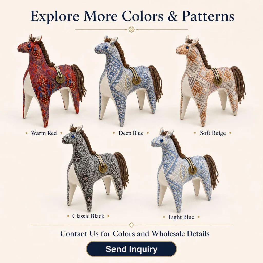 Wholesale Handcrafted Brocade Horse Ornament product detail