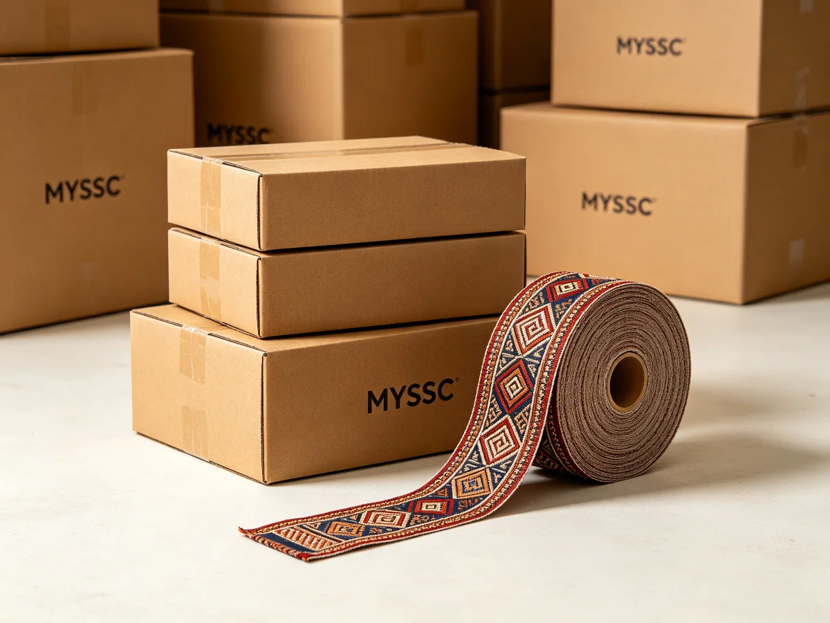 Wholesale shipping cartons with brocade ribbon