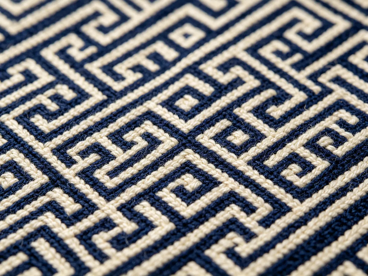 Zhuang brocade geometric weave close-up