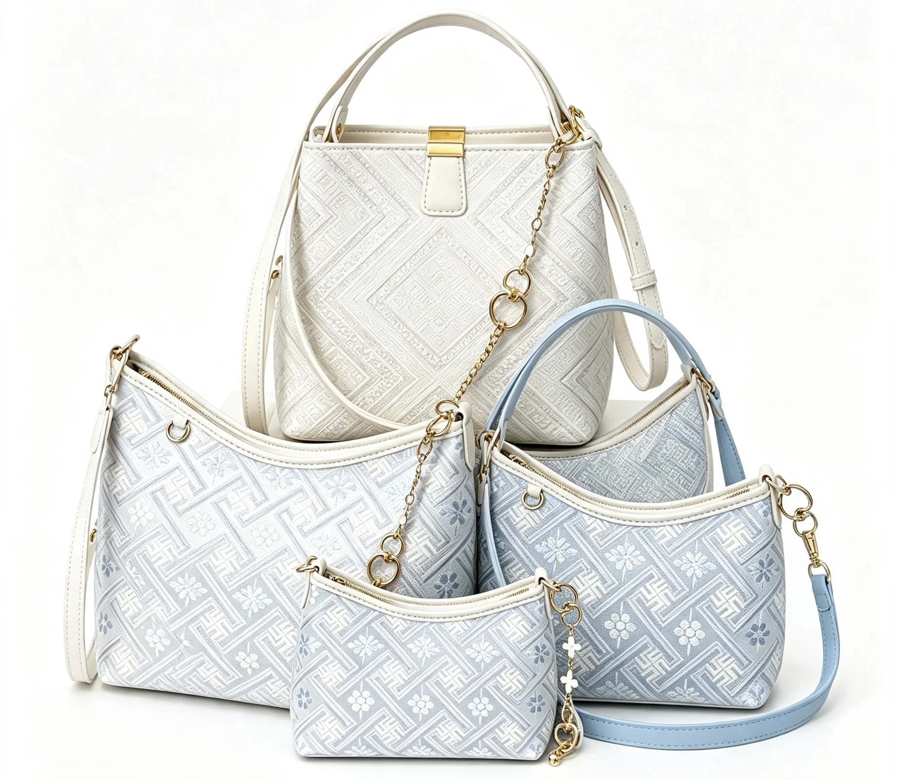 Semi-handmade textile bags for wholesale